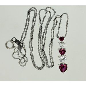 🔴925 STERLING STS Chuck Clemency hearts necklace